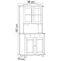 Armário De Cozinha Rústico Com Cristaleira 4 Portas 2 Gavetas Lazuli F06 Freijó - Lyam Decor - 5