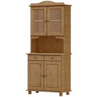 Armário De Cozinha Rústico Com Cristaleira 4 Portas 2 Gavetas Lazuli F06 Freijó - Lyam Decor - 6