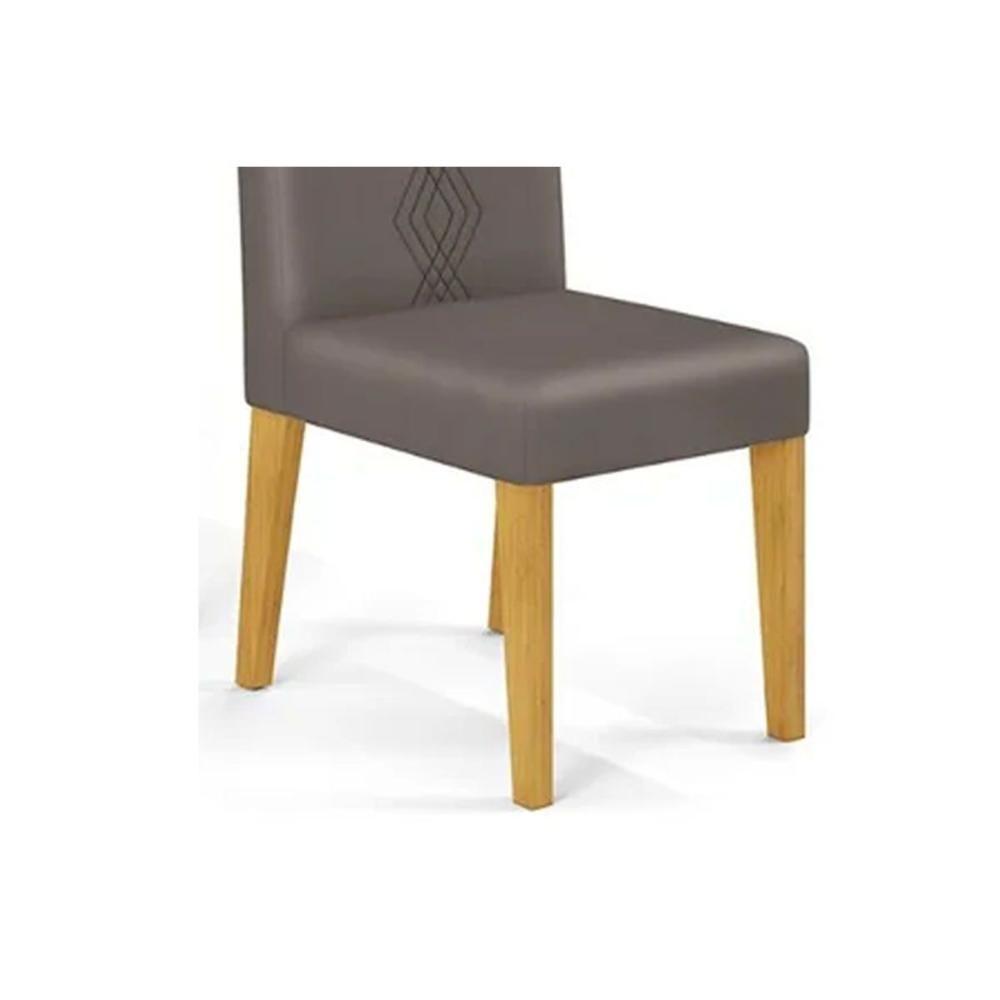 Cadeira Sala De Jantar Yasmin Kit 2 Un Cedro-suede Lunar Grafite - Dj Móveis - 7