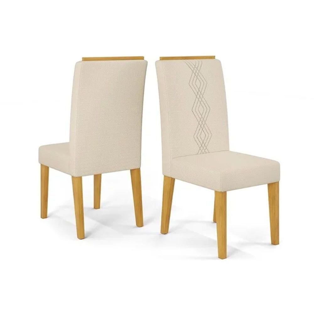 Cadeira Sala De Jantar Yasmin Kit 2 Un Cedro-suede Lunar Grafite - Dj Móveis - 9