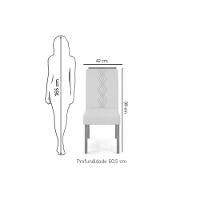 Cadeira Sala De Jantar Yasmin Kit 2 Un Cedro-suede Lunar Grafite - Dj Móveis - 2