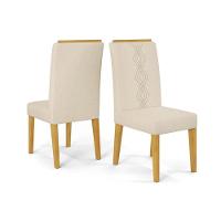 Cadeira Sala De Jantar Yasmin Kit 2 Un Cedro-suede Lunar Grafite - Dj Móveis - 9