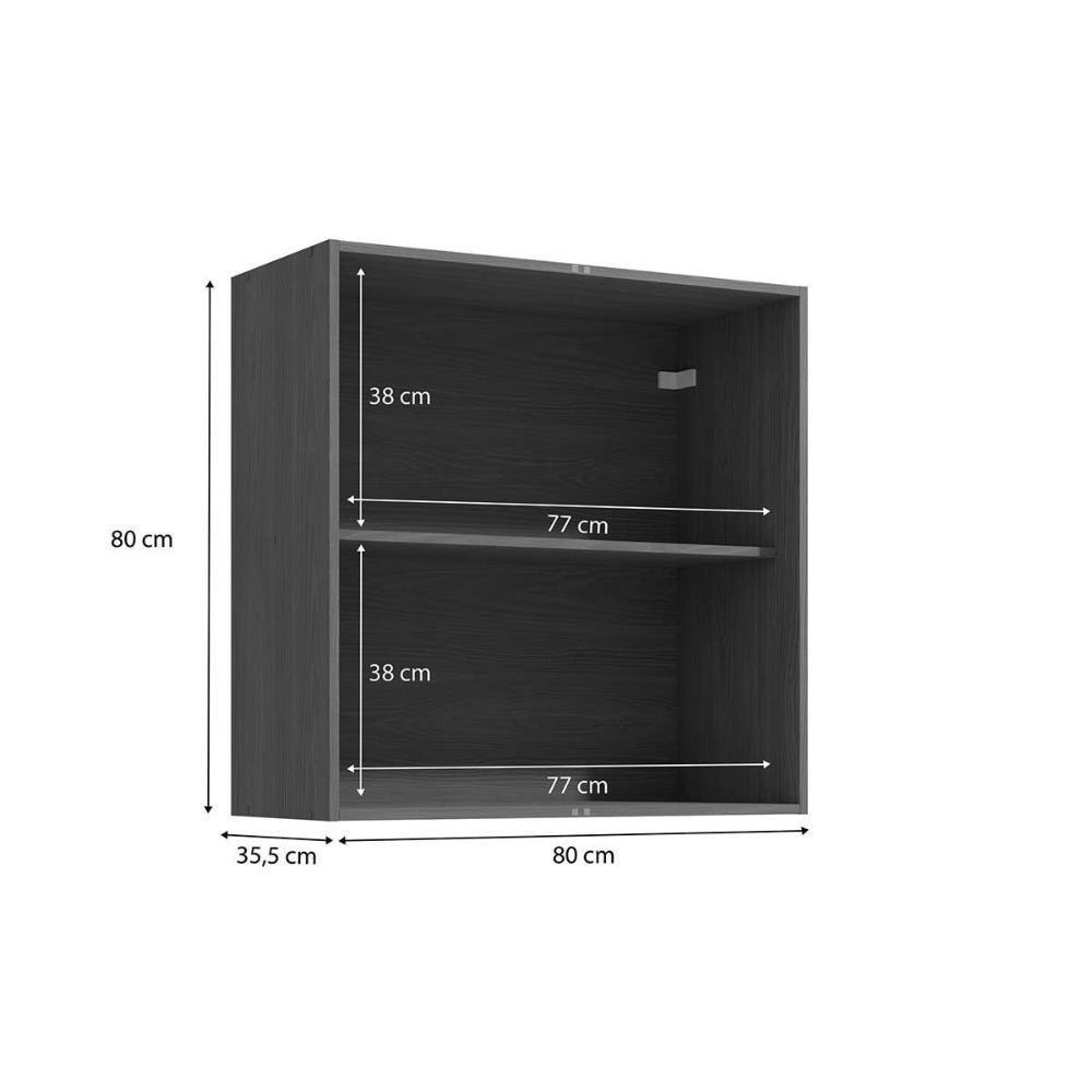 Armário Aéreo P- Cozinha Vibra T644 C- 2 Portas 80cm Canela-verde Pistache Lacca - Kappesberg - 2