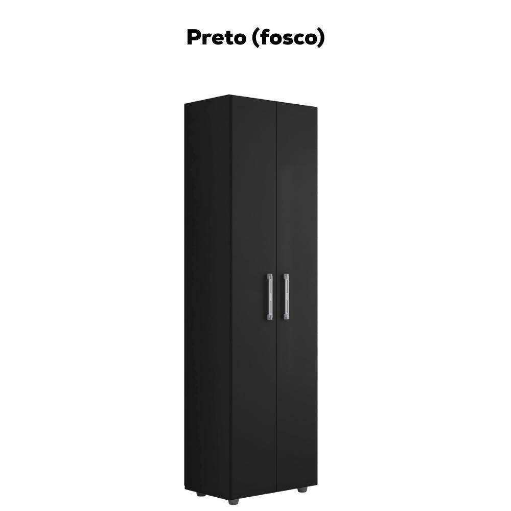 Armario Multiuso 2 Portas 189x54 Cm Beatriz Preto Reajl Moveis Preto - 5