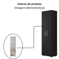 Armario Multiuso 2 Portas 189x54 Cm Beatriz Preto Reajl Moveis Preto - 6
