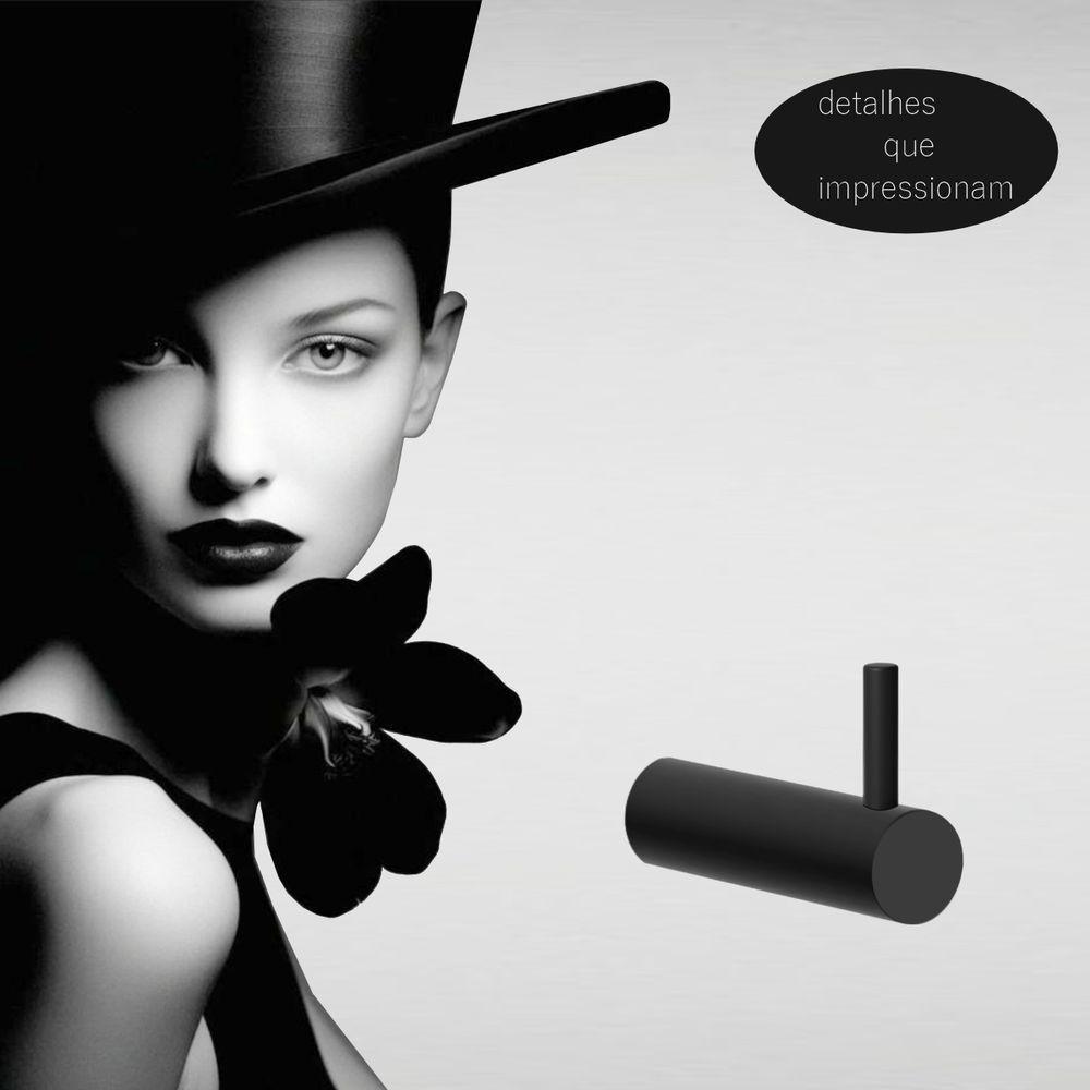 Cabide Para Banheiro Orion Preto Fosco Grego Metal - 2