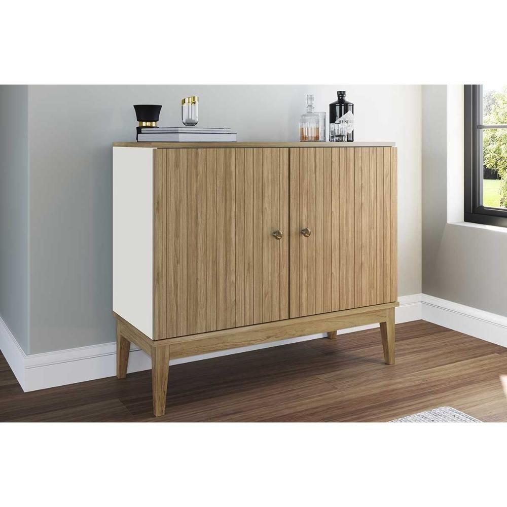 Aparador De Sala Jantar Mb 1062 C- 2 Portas Mel-off White - Movelbento - 1