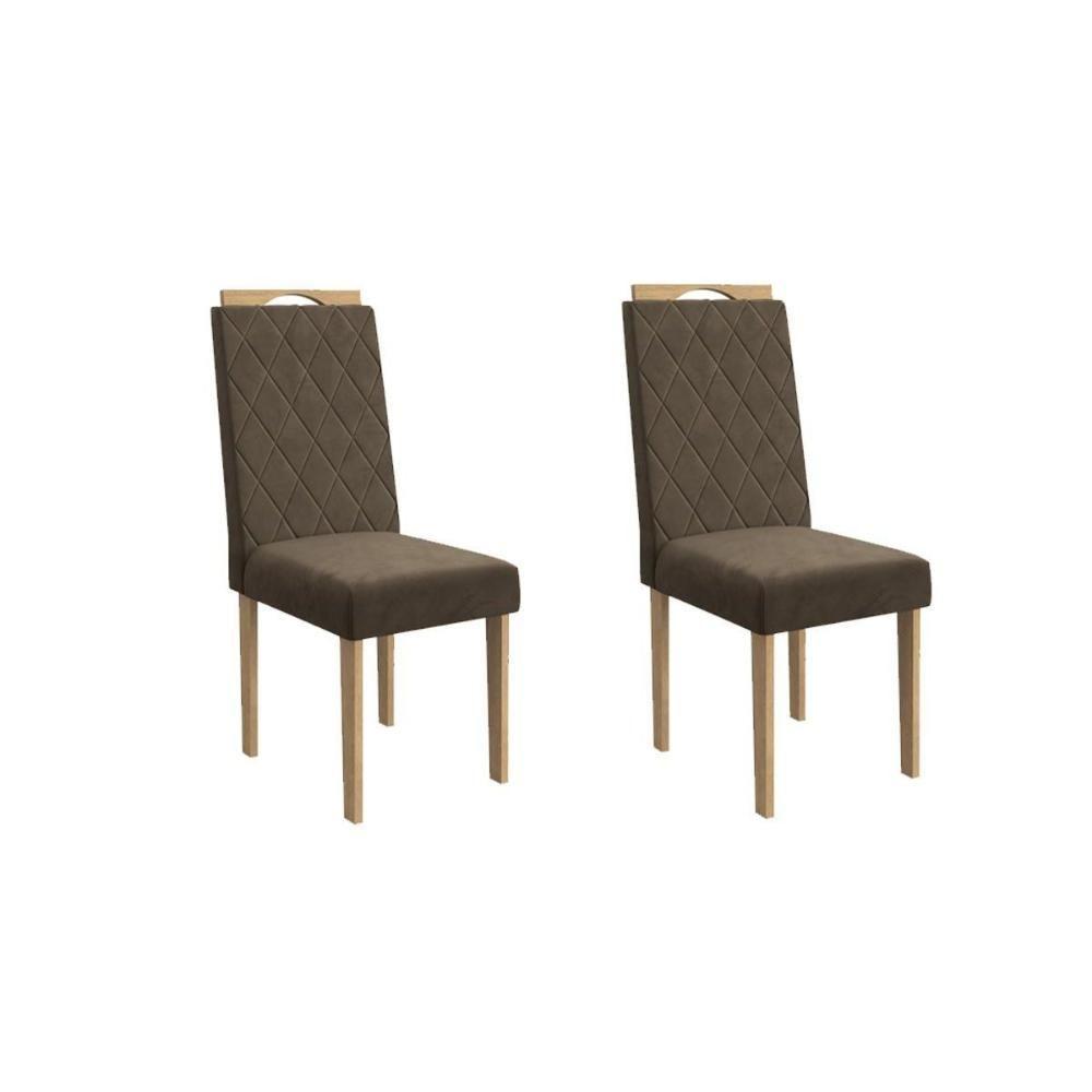 Cadeira Sala De Jantar Camélia 2cad153 Madeirado Kit 2 Un Carvalho-suede Preto - Kappesberg - 3
