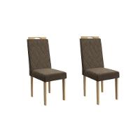 Cadeira Sala De Jantar Camélia 2cad153 Madeirado Kit 2 Un Carvalho-suede Preto - Kappesberg - 3