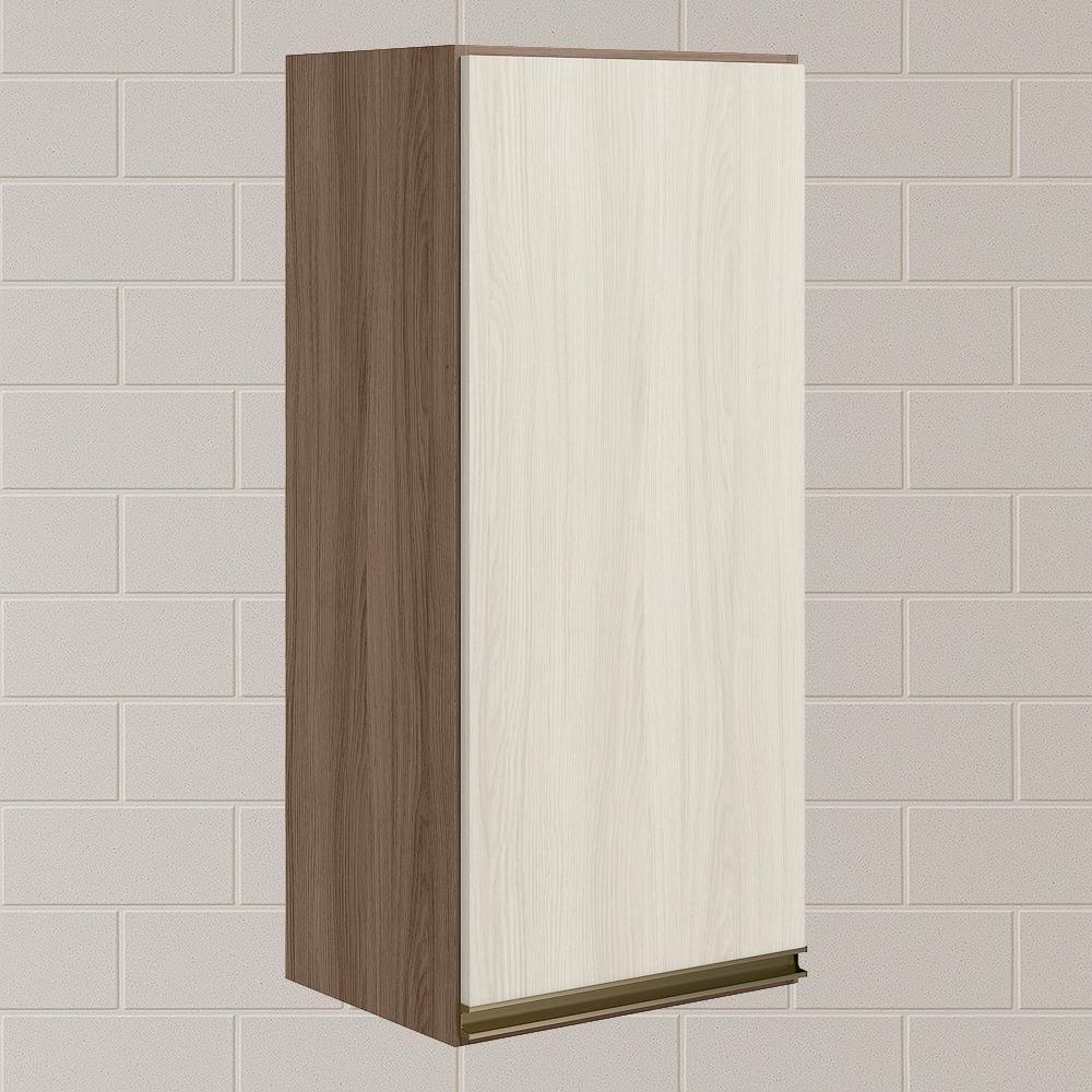 Armario Aereo 1 Porta Mdf 30 Cm Kali 12201 Carvalho Toq Bianco Toq Nicioli Carvalho Toq Bianco Toq - 2