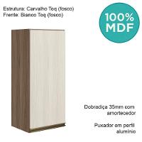 Armario Aereo 1 Porta Mdf 30 Cm Kali 12201 Carvalho Toq Bianco Toq Nicioli Carvalho Toq Bianco Toq