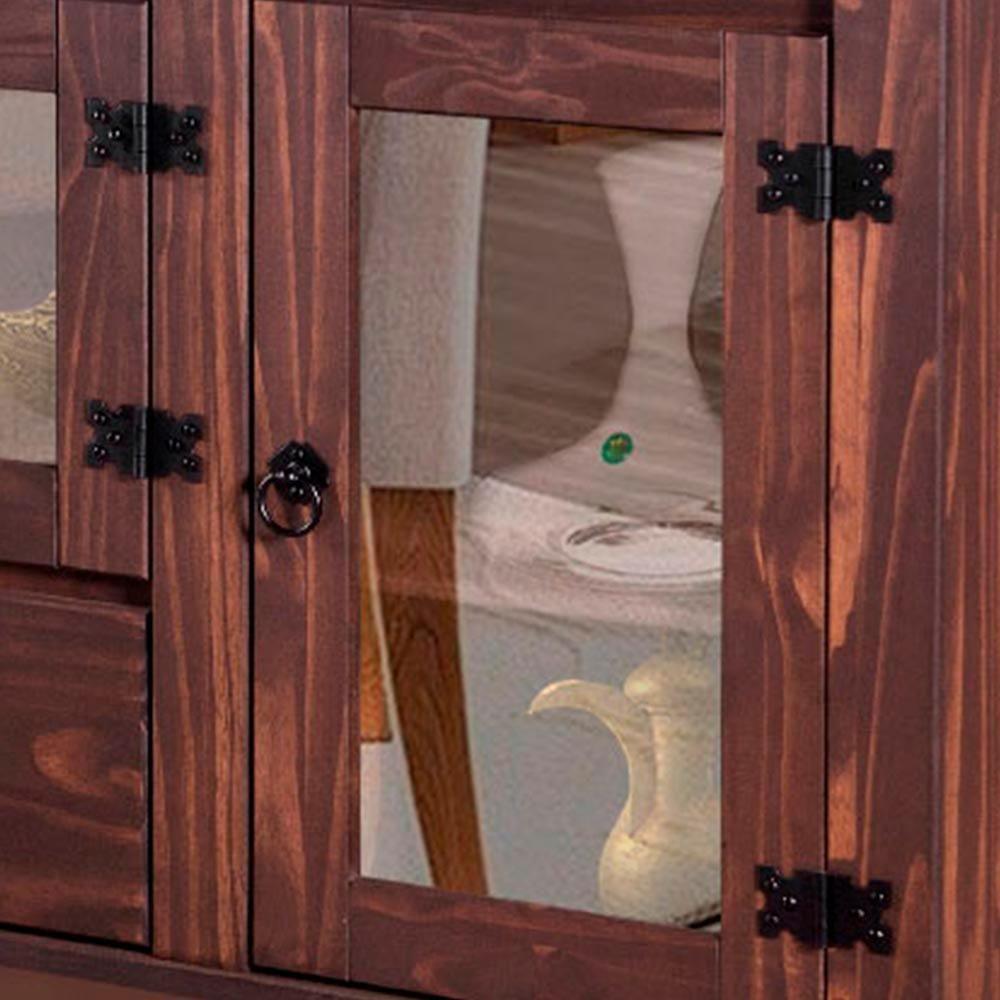 Balcão Buffet Rústico 3 Portas 1 Gaveta Madeira Maciça - Imbuia - 8