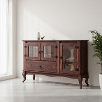 Balcão Buffet Rústico 3 Portas 1 Gaveta Madeira Maciça - Imbuia - 1