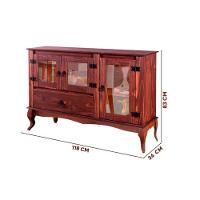 Balcão Buffet Rústico 3 Portas 1 Gaveta Madeira Maciça - Imbuia