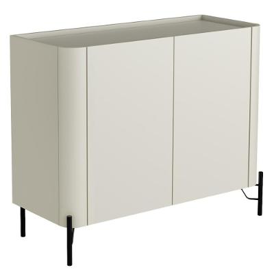 Buffet Para Sala De Jantar 2 Portas 1 Gaveta Pés Industrial Preto Naim I03 Luna - Lyam