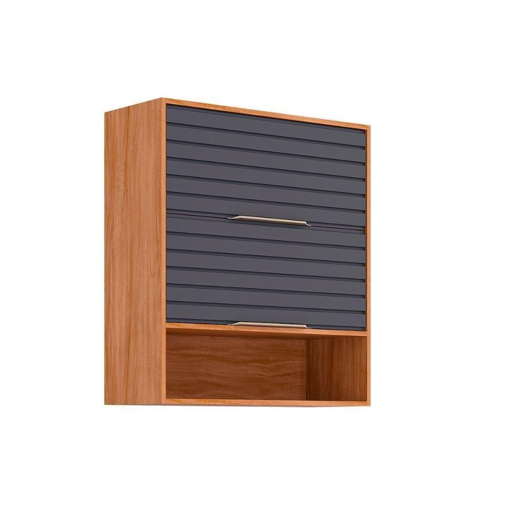 Armário De Cozinha Modulado Esplendida C- 2 Portas Basculantes 80cm Cinamomo-titanium - Mgm - 1