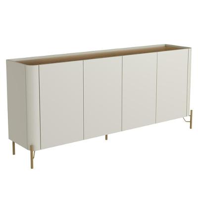 Buffet Para Sala De Jantar 4 Portas 1 Gaveta Pés Industrial Dourado Naim I03 Luna Louro - Lyam