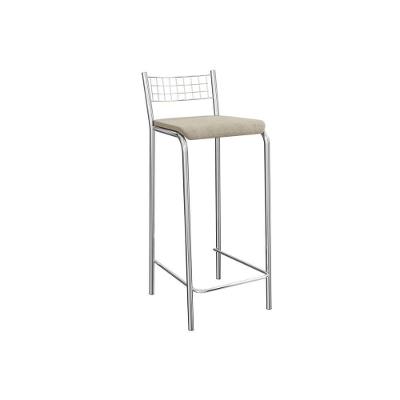 Banqueta Sala De Jantar Gênova 1b705cr Aço 1 Un Cromado-linho Bege Fendi - Kappesberg