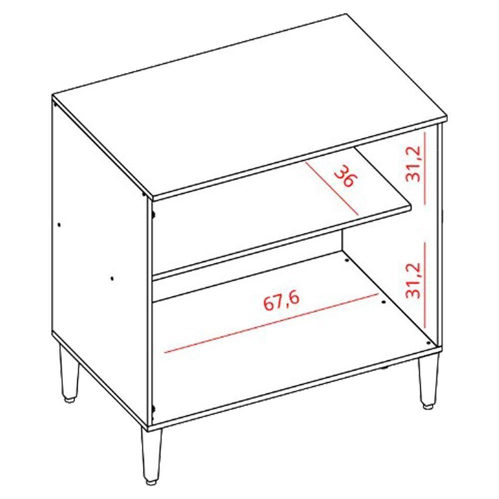 Armario Aereo E Balcao Com Tampo 2 Portas 70 Cm Cinamomo Branco Armoveis Cinamomo Branco - 4
