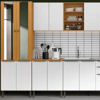 Armario Aereo E Balcao Com Tampo 2 Portas 70 Cm Cinamomo Branco Armoveis Cinamomo Branco - 2