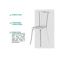 Cadeira De Cozinha 154 Aço Kit 4 Uni Prata-courano Branco - Carraro