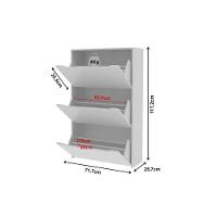 Armário Sapateira Casal Sa-3405 C- 3 Portas Branco - Tecno Mobili - 2