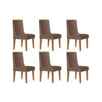 Cadeira Sala De Jantar Dakota Kit 6 Un Naturalle-corano Capuccino - Rufato - 1