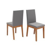 Cadeira Sala De Jantar Suzy Kit 2 Un Freijo-suede Lunar Grafite - Dj Móveis - 1