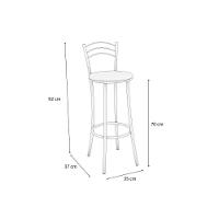 Banqueta Sala De Jantar Petra 1b700prf Aço 1 Un Preto-ano Marrom - Kappesberg - 2