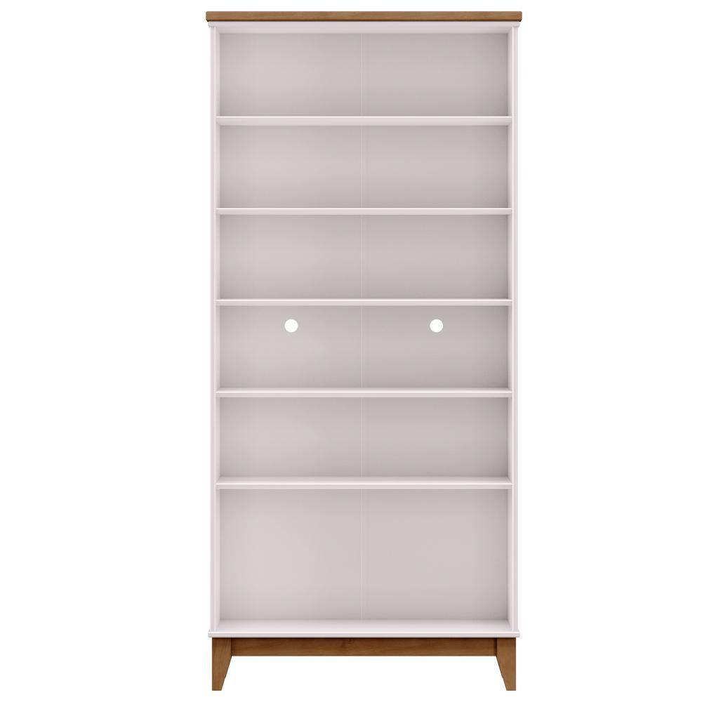 Armário Multiuso 2 Portas Pés Retrô Madeira Maciça Cintra F06 Off White Freijó - Lyam Decor - 3