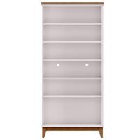 Armário Multiuso 2 Portas Pés Retrô Madeira Maciça Cintra F06 Off White Freijó - Lyam Decor - 3