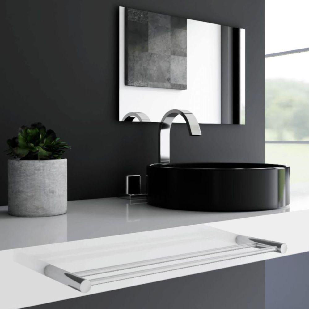 Porta Toalha Toalheiro Duplo Para Banheiro Alto Brilho Orion 70cm - 4