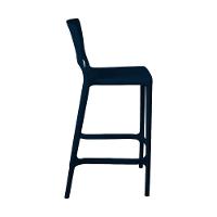 Banqueta Alta Para Bancada E Cozinha Azul Marinho Empilhável Marte Em Polipropileno Acrilys - 2