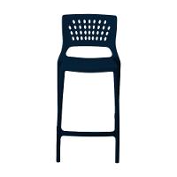 Banqueta Alta Para Bancada E Cozinha Azul Marinho Empilhável Marte Em Polipropileno Acrilys - 3