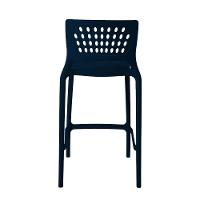 Banqueta Alta Para Bancada E Cozinha Azul Marinho Empilhável Marte Em Polipropileno Acrilys