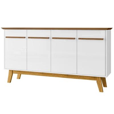 Balcao Buffet 4 Portas Opala 160 Cm Cinamomo Branco Bechara Cinamomo Branco
