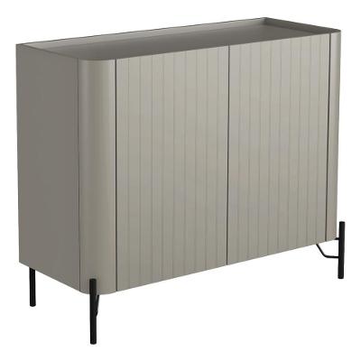 Buffet Sala De Jantar 2 Portas Brise 1 Gaveta Pés Industrial Preto Naim I03 Grigio - Lyam