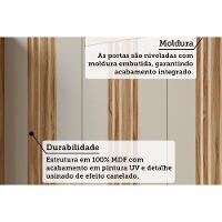 Armário Aéreo Cozinha Modulado Sauvignon C- 3 Portas Canelada 120cm Amendoa-off White - Ronipa - 3