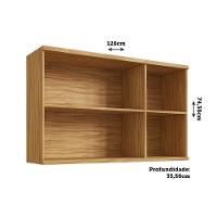 Armário Aéreo Cozinha Modulado Sauvignon C- 3 Portas Canelada 120cm Amendoa-off White - Ronipa - 5