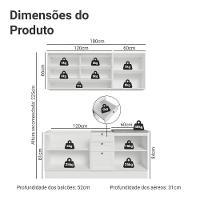 Armário De Cozinha Compacta 180 Cm Branco Vik Madesa 03 Branco - 3