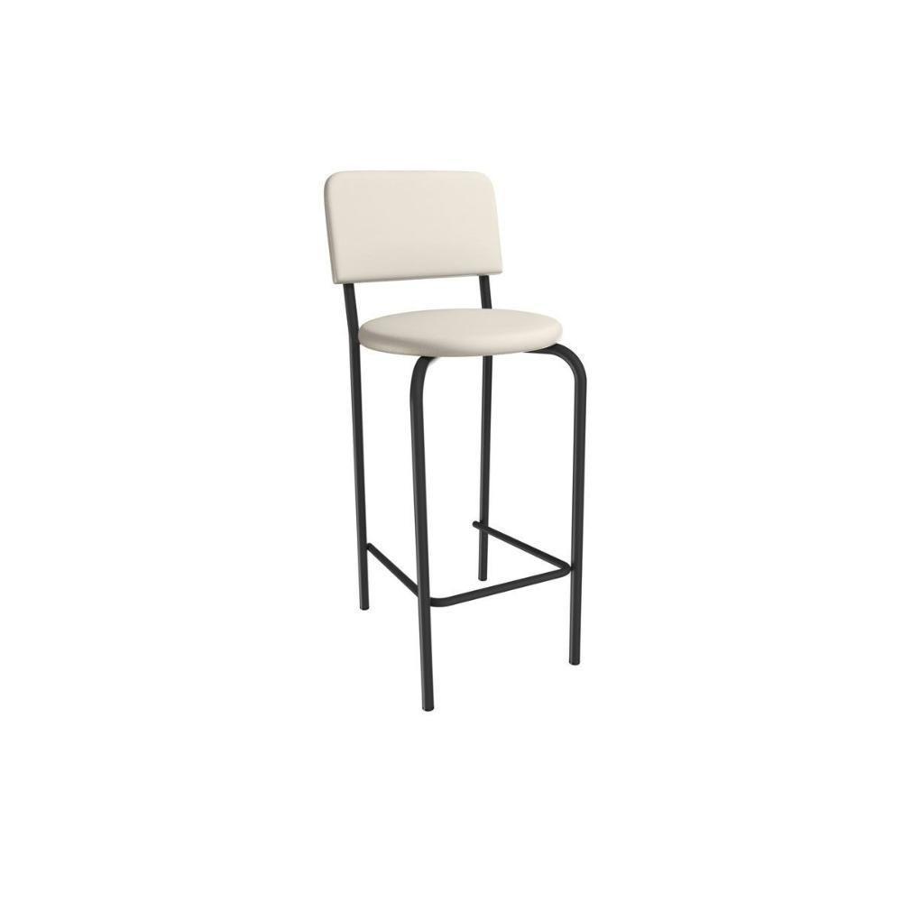 Banqueta Sala De Jantar Capri 1b715prf Aço 1 Un Preto-ano Bege - Kappesberg - 1