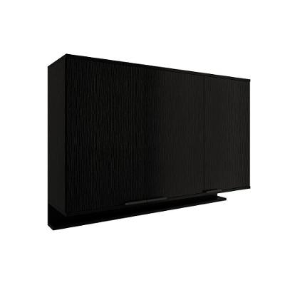 Armário De Cozinha Modulado Alpha 2501 C- 3 Portas 120cm Preto - Carraro