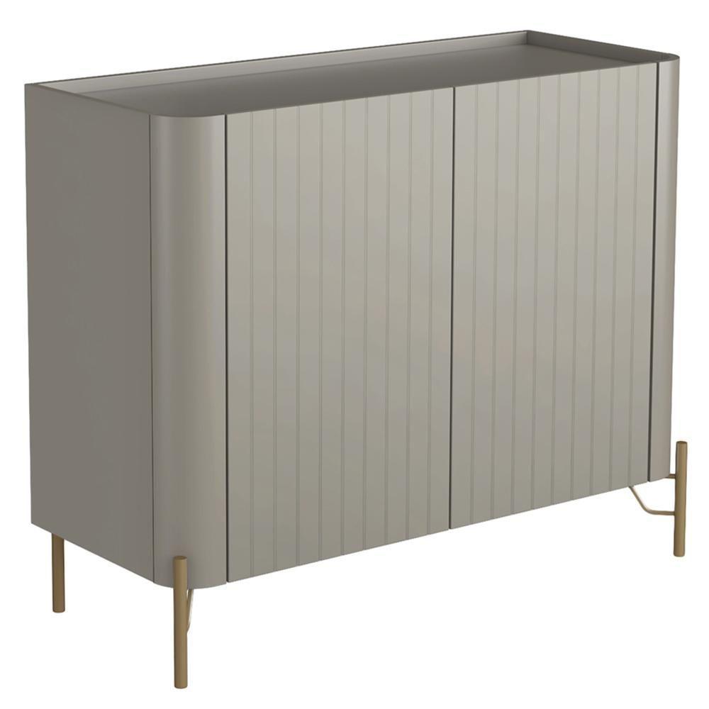 Buffet Sala De Jantar 2 Portas Brise 1 Gaveta Pés Industrial Dourado Naim I03 Grigio - Lyam - 1