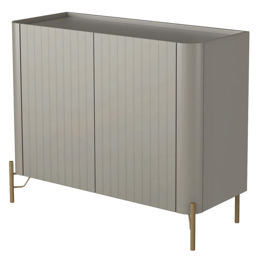 Buffet Sala De Jantar 2 Portas Brise 1 Gaveta Pés Industrial Dourado Naim I03 Grigio - Lyam - 5
