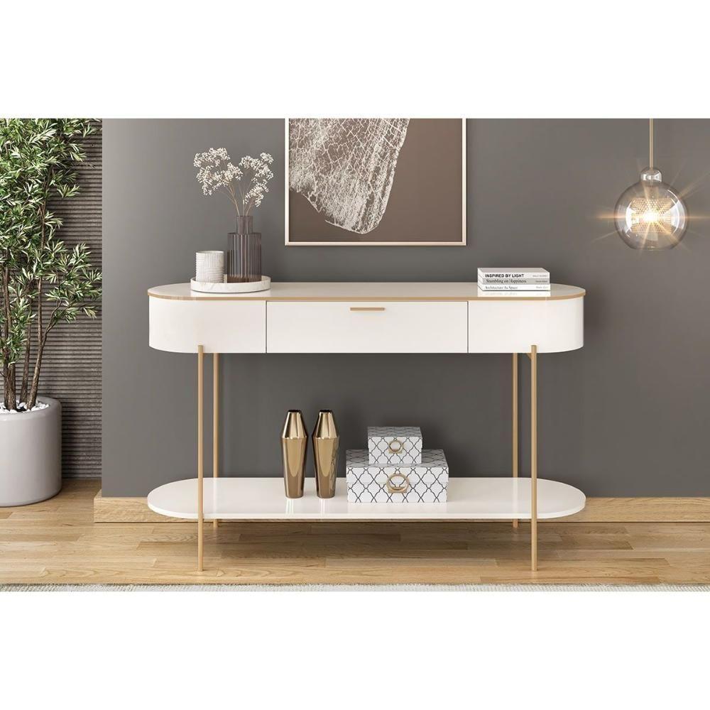 Aparador De Sala Jantar Caren C- 1 Gaveta Off White-off White - Dj Móveis - 1