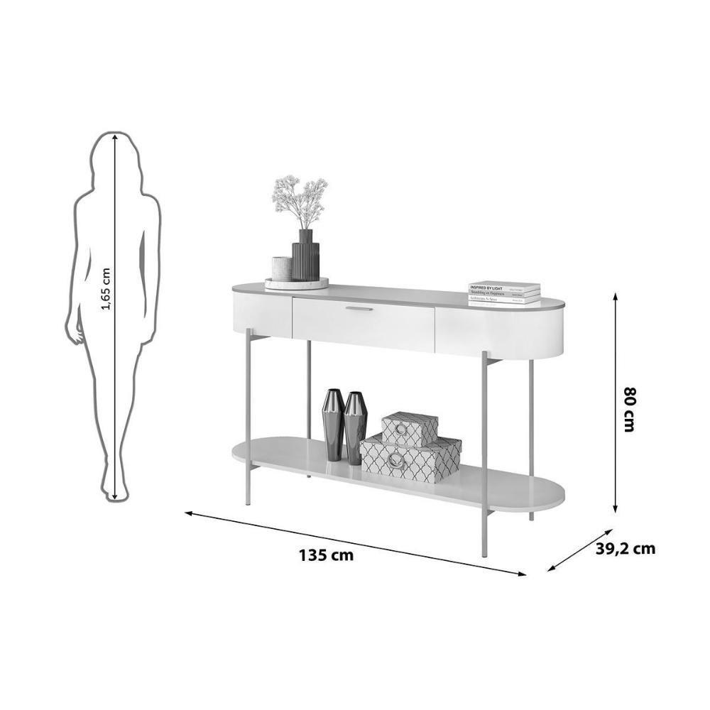 Aparador De Sala Jantar Caren C- 1 Gaveta Off White-off White - Dj Móveis - 4