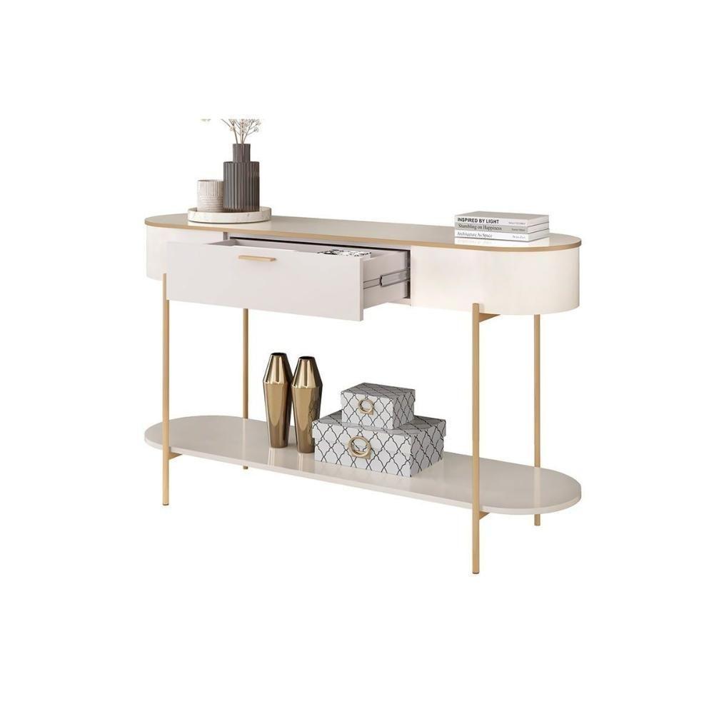 Aparador De Sala Jantar Caren C- 1 Gaveta Off White-off White - Dj Móveis - 7