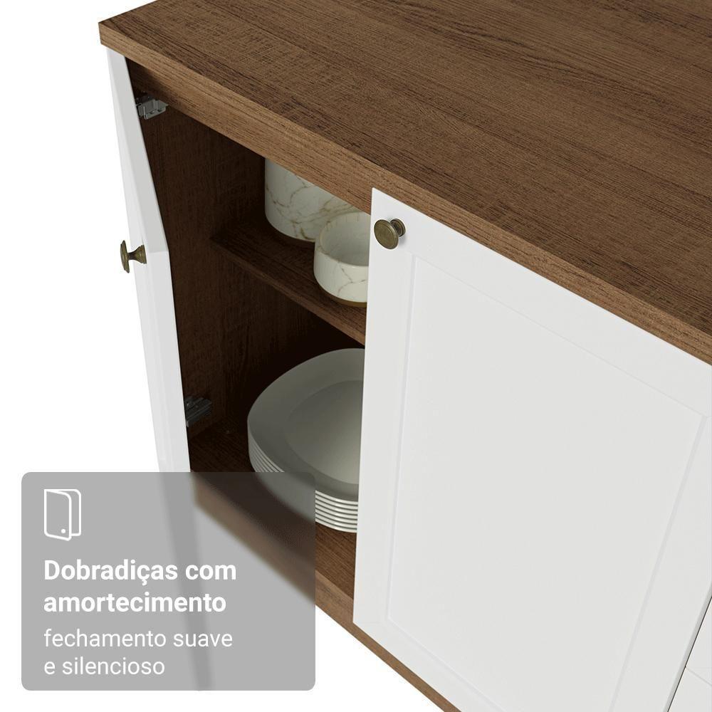 Armário De Cozinha Completa De Canto 399 Cm Rustic-branco Vik Madesa 01 Rustic-branco - 8