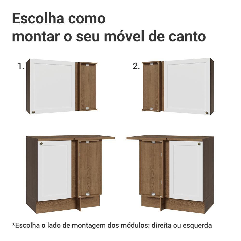 Armário De Cozinha Completa De Canto 399 Cm Rustic-branco Vik Madesa 01 Rustic-branco - 9