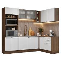 Armário De Cozinha Completa De Canto 399 Cm Rustic-branco Vik Madesa 01 Rustic-branco - 2